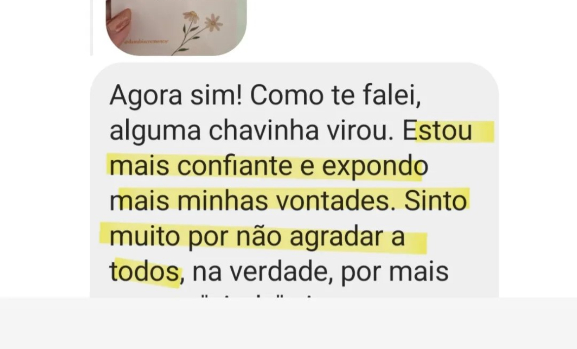 Depoimento 9 de aluna do Método Autocura Sistêmica