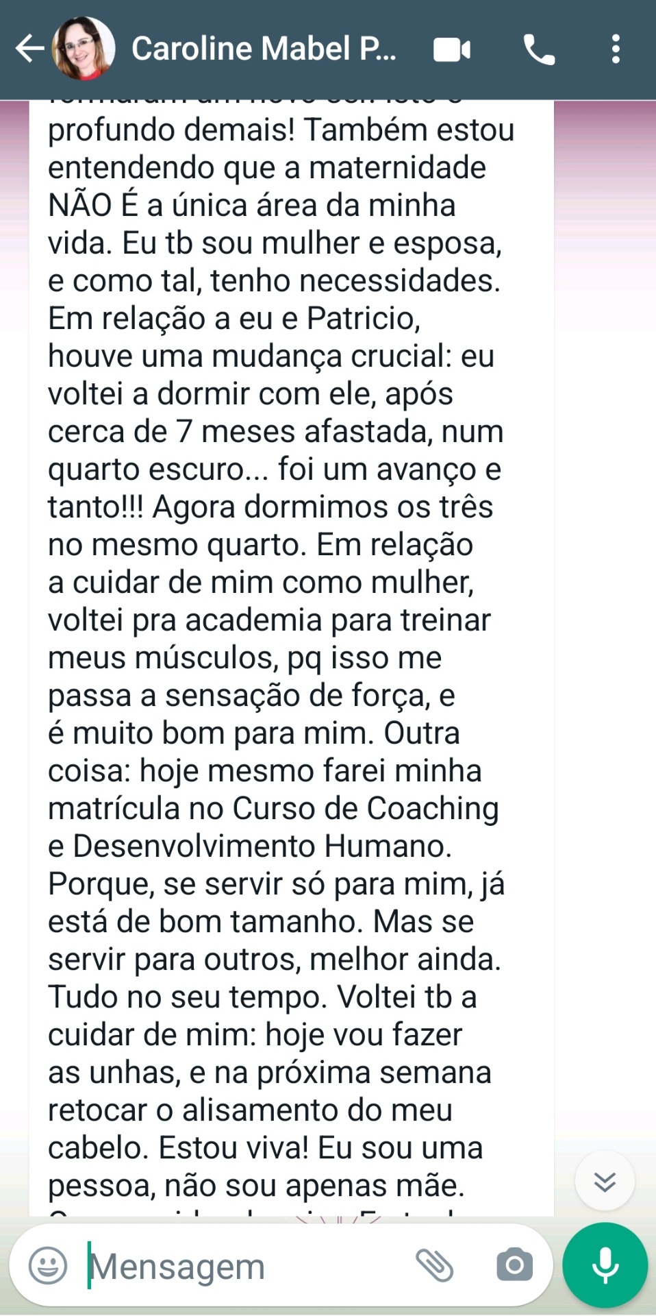 Depoimento 8 de aluna do Método Autocura Sistêmica